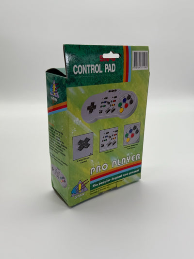 Manette de contrôle Pro Player lente/turbo/auto SN6 pour Super Nintendo, bon état, emballage d'origine