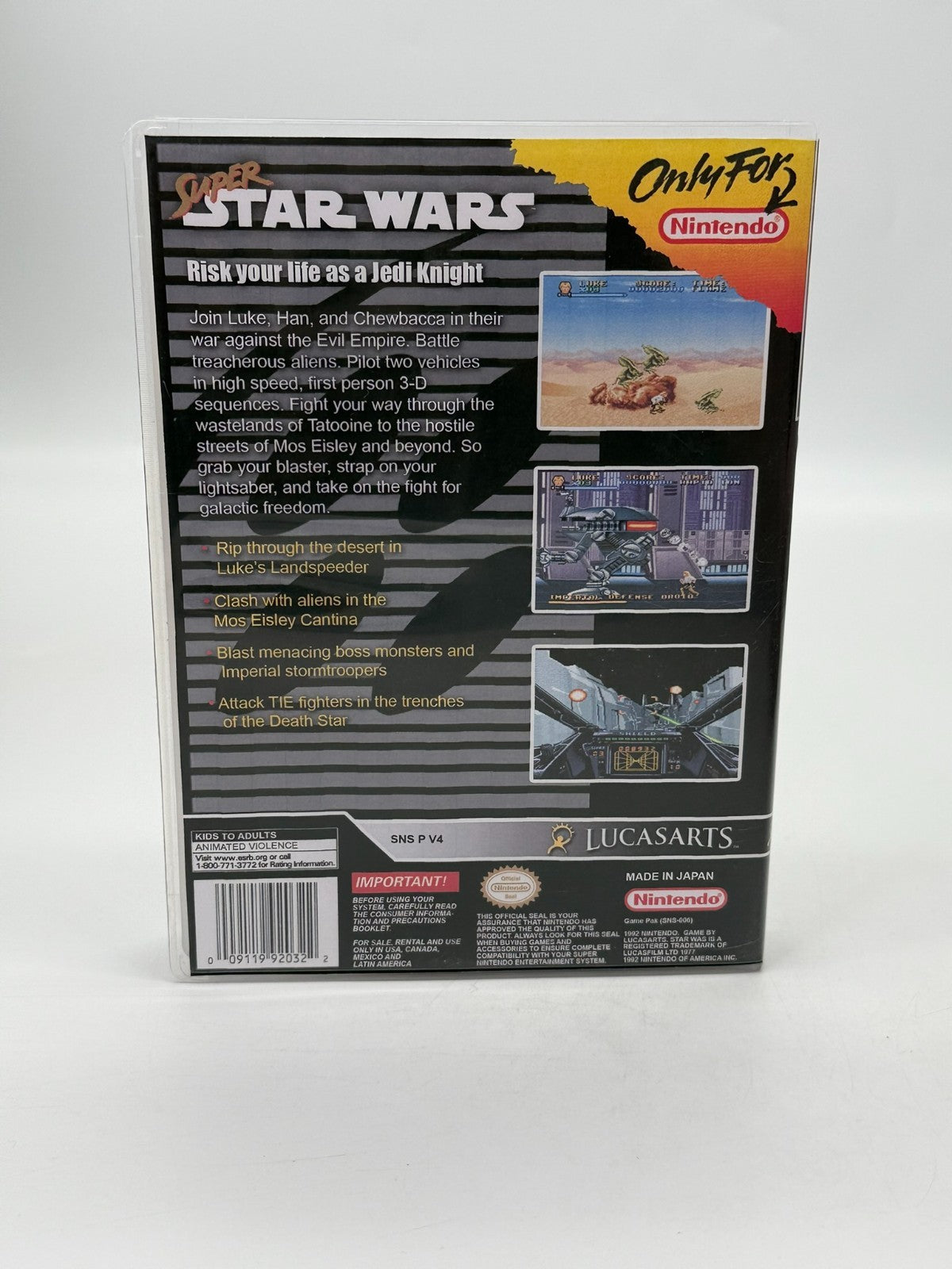 Super Star Wars Super Nintendo SNES NTSC-U/C bon état Cartouche + Manuel