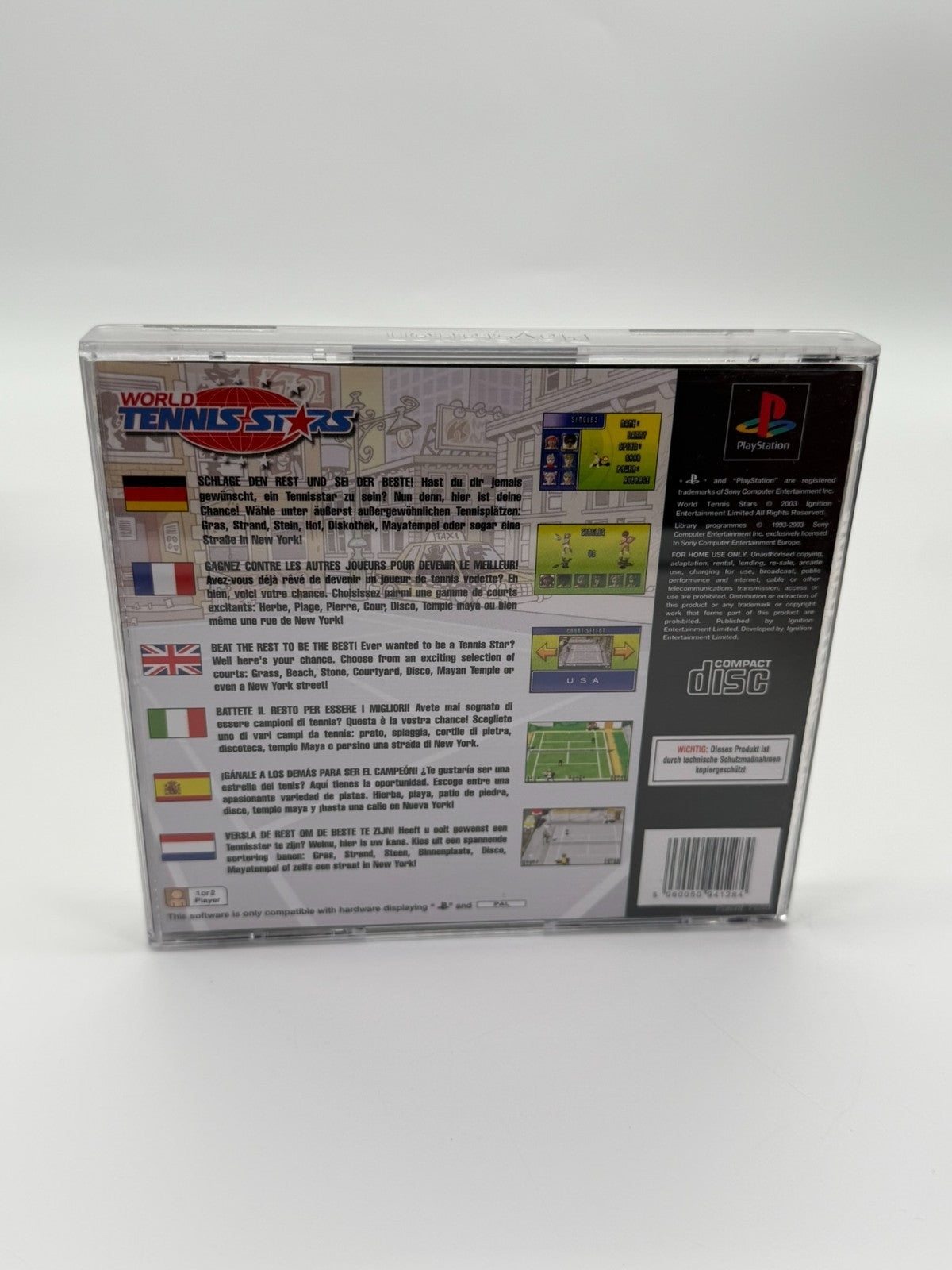 World Tennis Stars Sony Playstation 1 guter Zustand CIB OVP