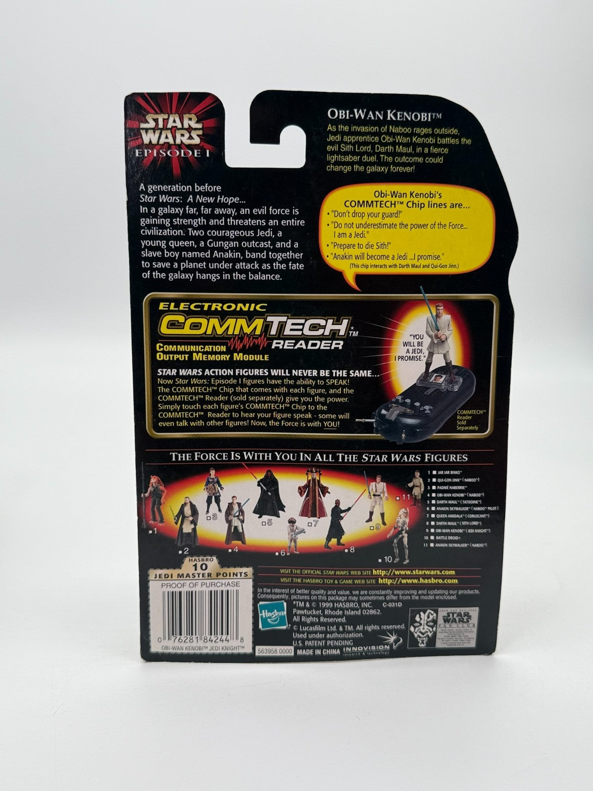 Star Wars Épisode 1 Obi-Wan Kenobi avec sabre laser et comlink Neuf Non ouvert