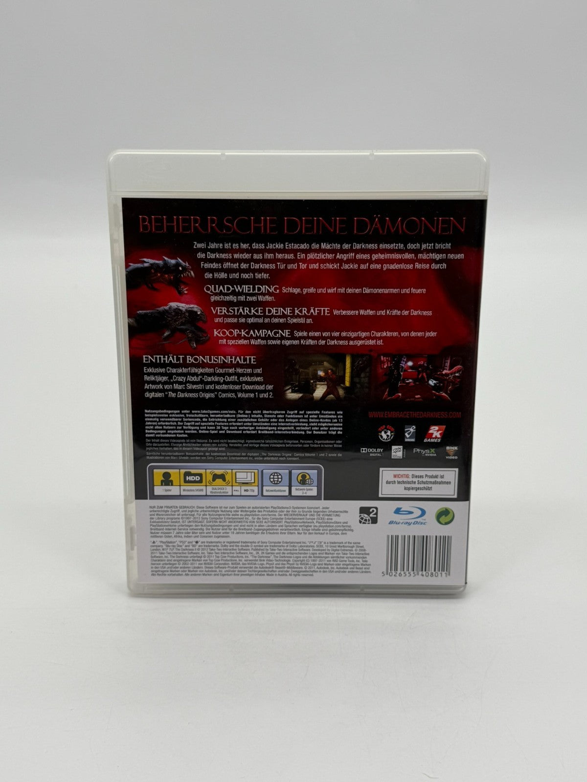 The Darkness II Limited Edition Sony Playstation 3 Très bon état CIB OVP