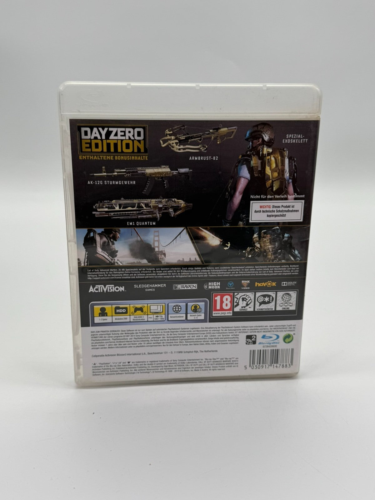 Call Of Duty Advanced Warfare Day Zero Edition Sony Playstation 3 Très bon CIB