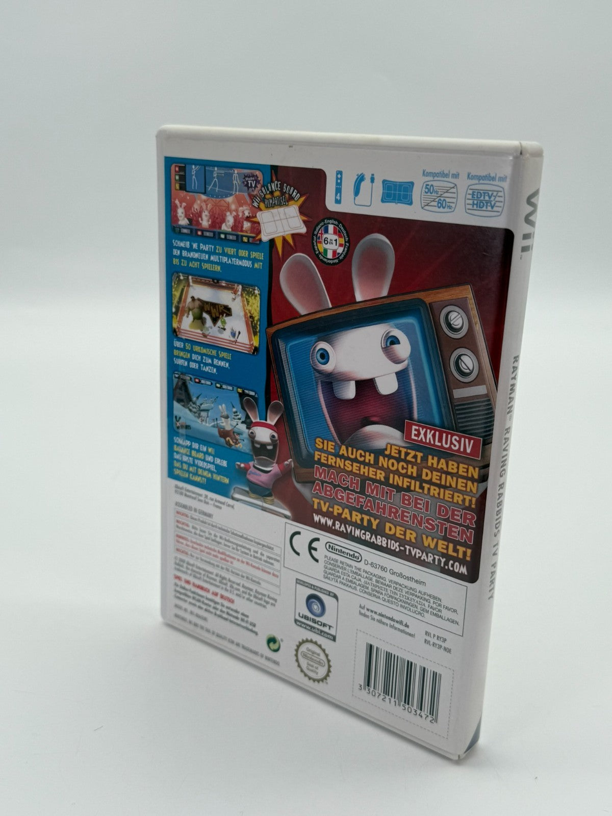 Rayman Raving Rabbids TV Party Nintendo Wii Sehr guter Zustand CIB OVP