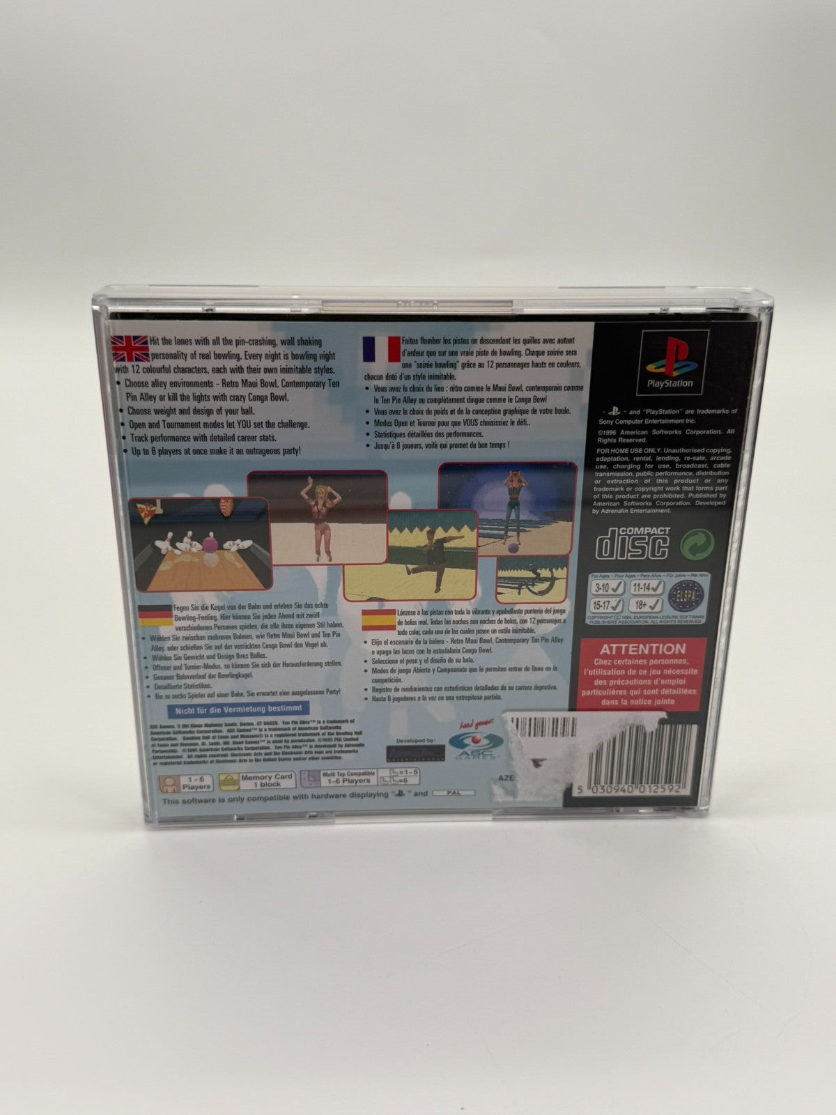 Ten Pin Alley Sony Playstation 1 Sehr guter Zustand CIB