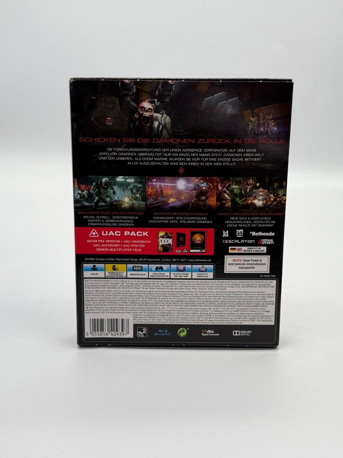 Doom UAC Pack Sony Playstation 4 Très bon état CIB OVP