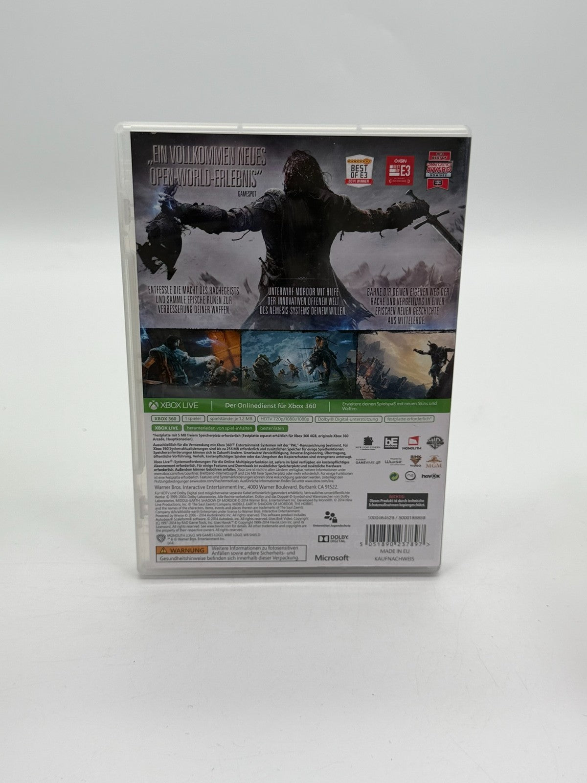 Middle-earth Shadow of Mordor Microsoft Xbox 360 Good Condition OVP