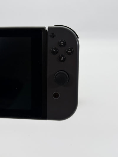 Nintendo Switch V2 Konsole Grau guter Zustand mit Originalverpackung hintere Halterung fehlt