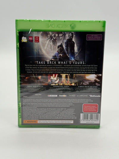 Dishonored 2 Microsoft XBox One Factory Sealed CIB OVP Neu