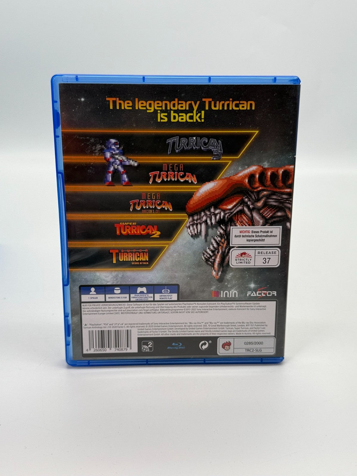 Turrican Anthology Volume 2 Sony Playstation 4 Neuwertiger Zustand CIB OVP