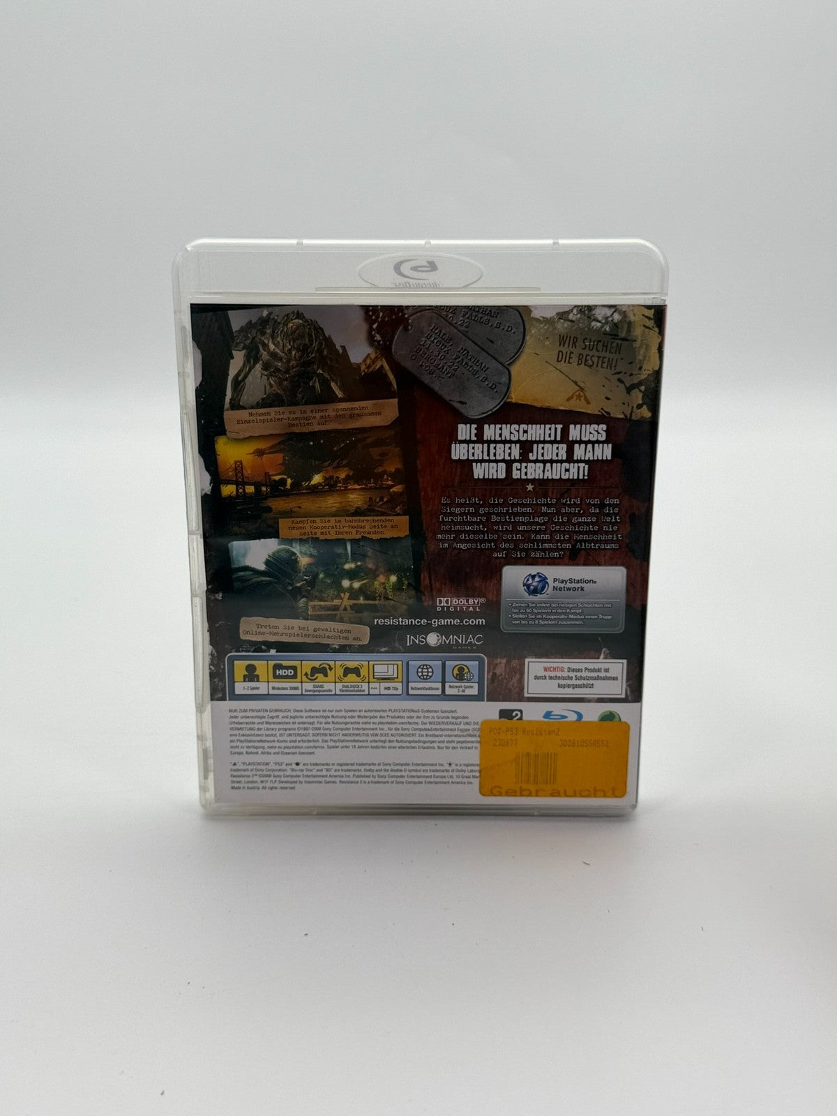 Resistance 2 Sony Playstation 3 Sehr guter Zustand CIB OVP