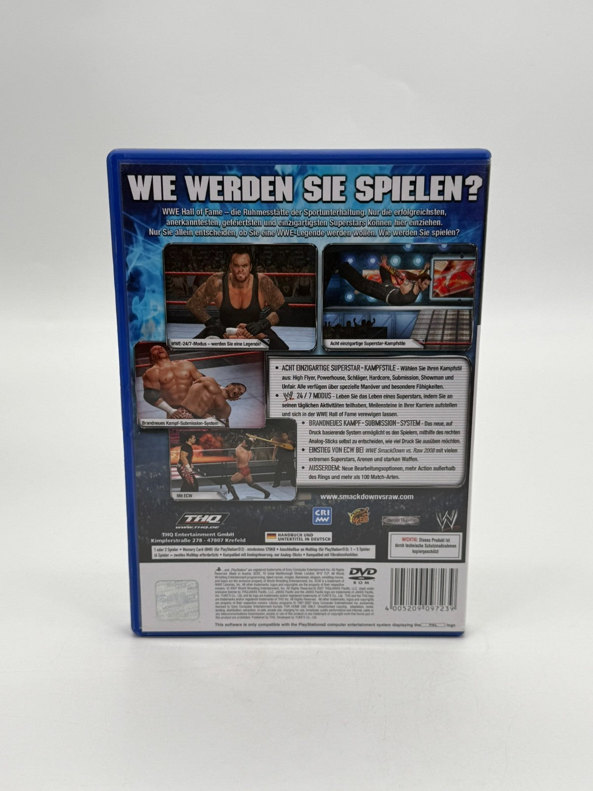 WWE Smack Down vs. Raw 2008 Sony Playstation 2 guter Zustand CIB OVP