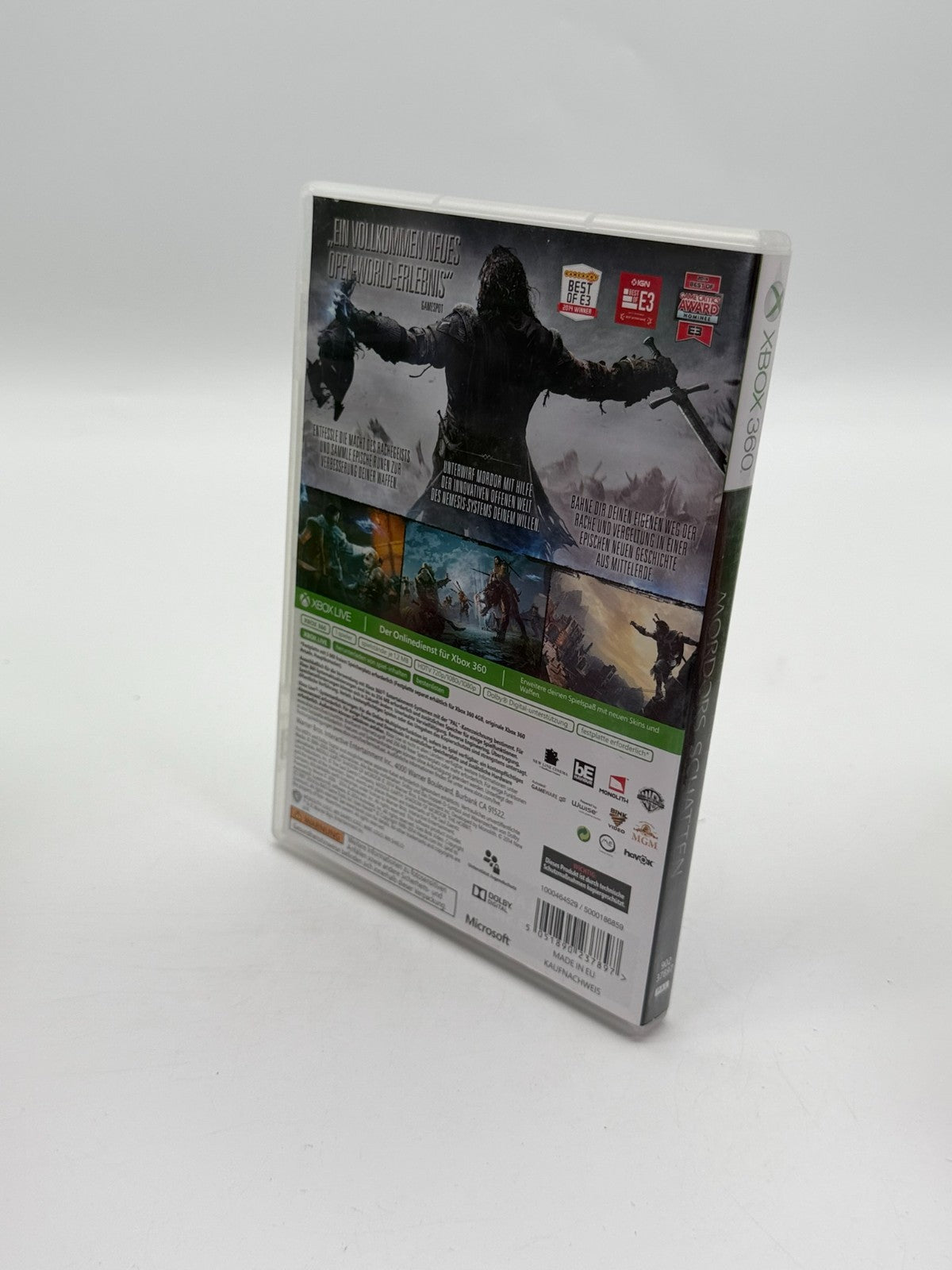 Mittelerde Mordors Schatten Microsoft XBox 360 guter Zustand OVP