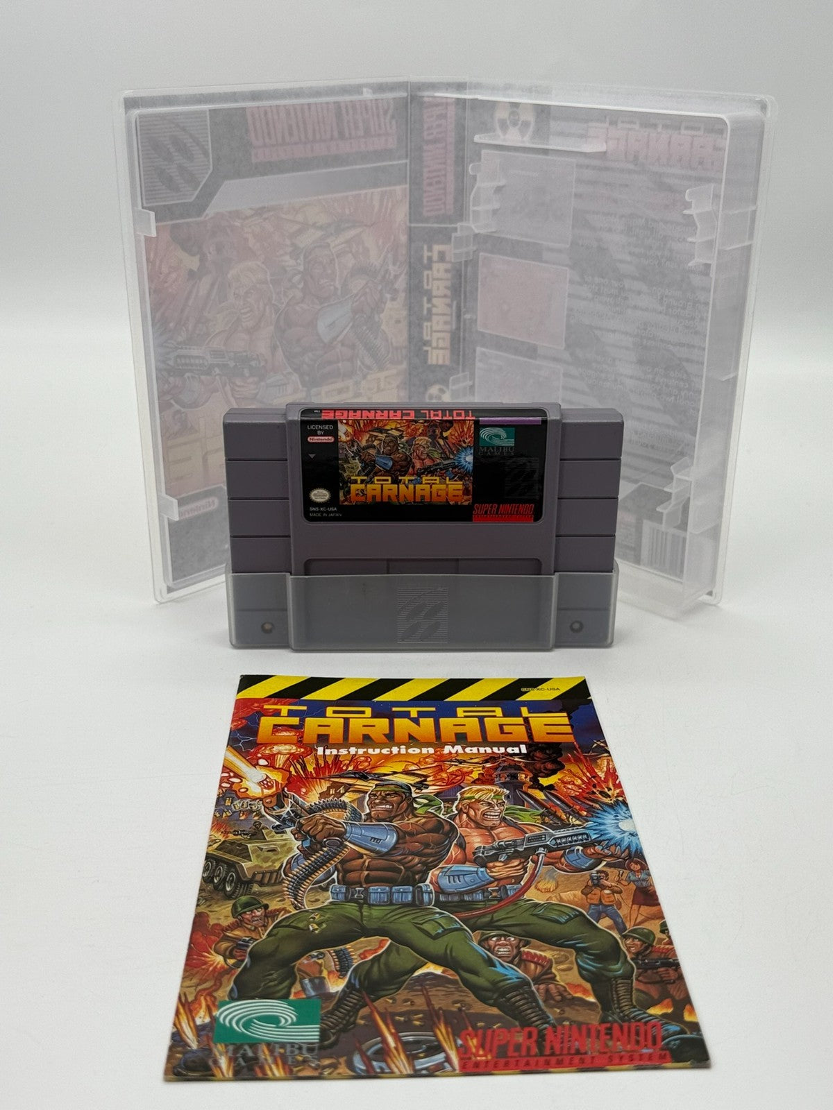 Total Carnage Super Nintendo SNES NTSC-U/C bon - Très bon notice + cartouche