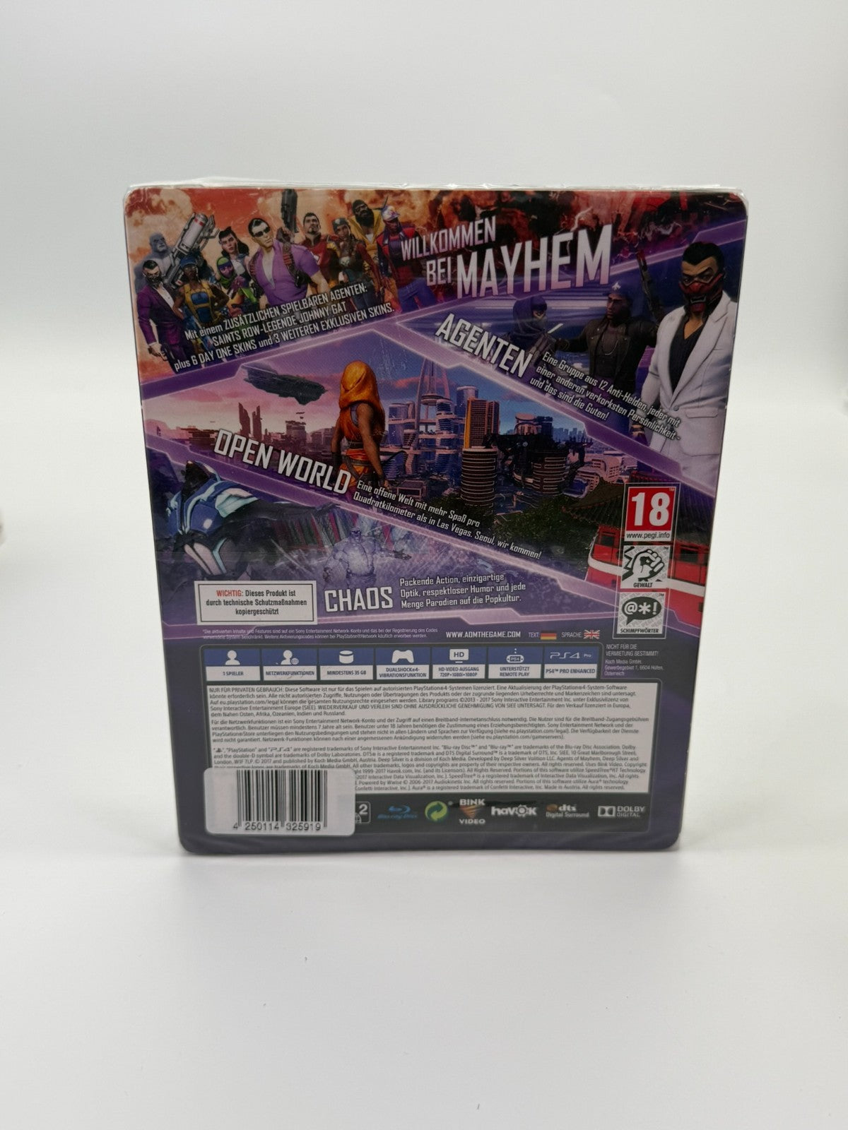 Agents of Mayhem Steelbook Edition Sony Playstation 4 Factory Sealed CIB OVP