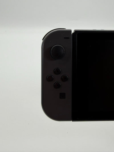 Nintendo Switch V2 Konsole Grau guter Zustand mit Originalverpackung hintere Halterung fehlt