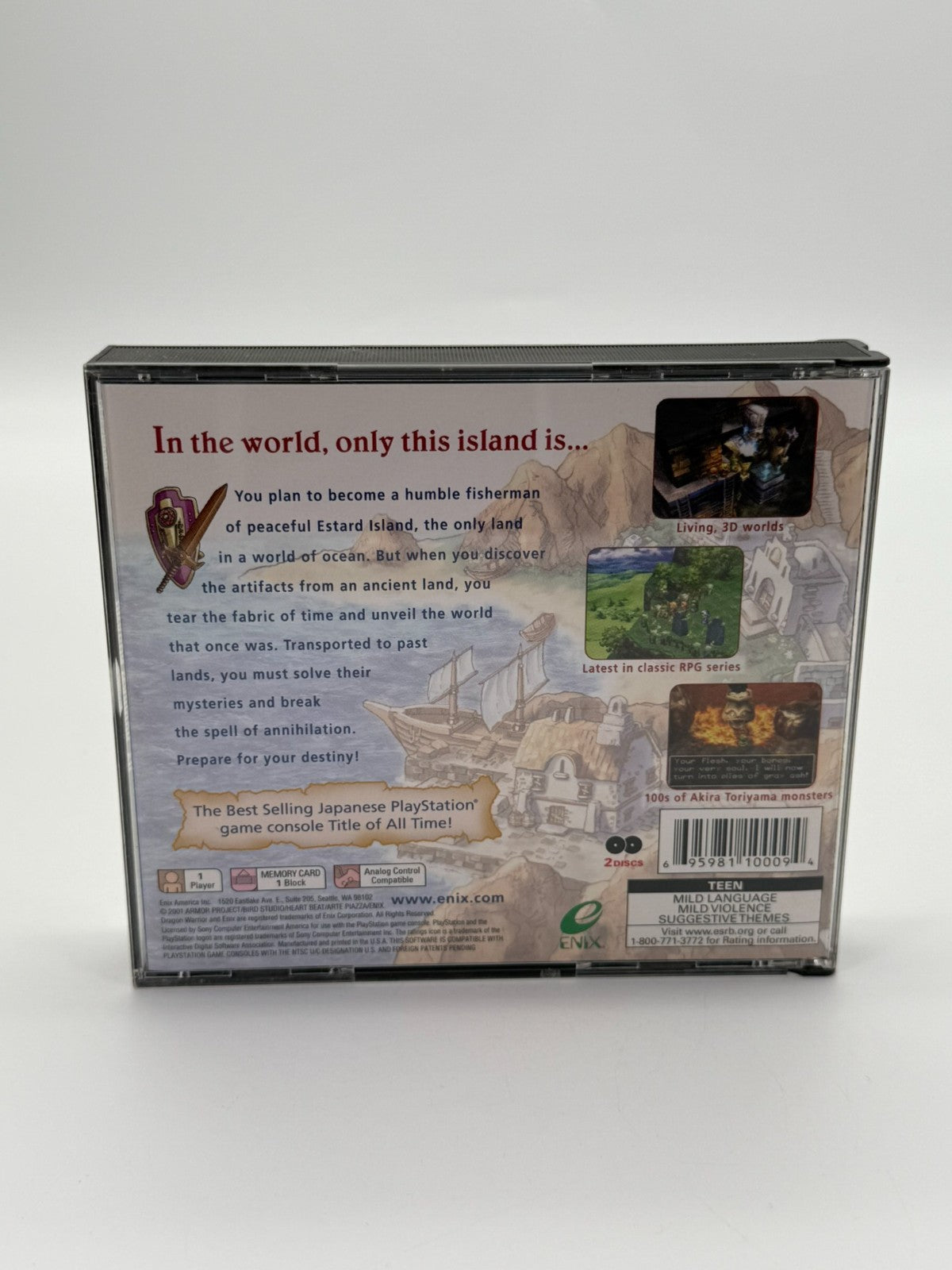 Dragon Warrior VII Sony Playstation 1 guter Zustand CIB OVP Big Box NTSC
