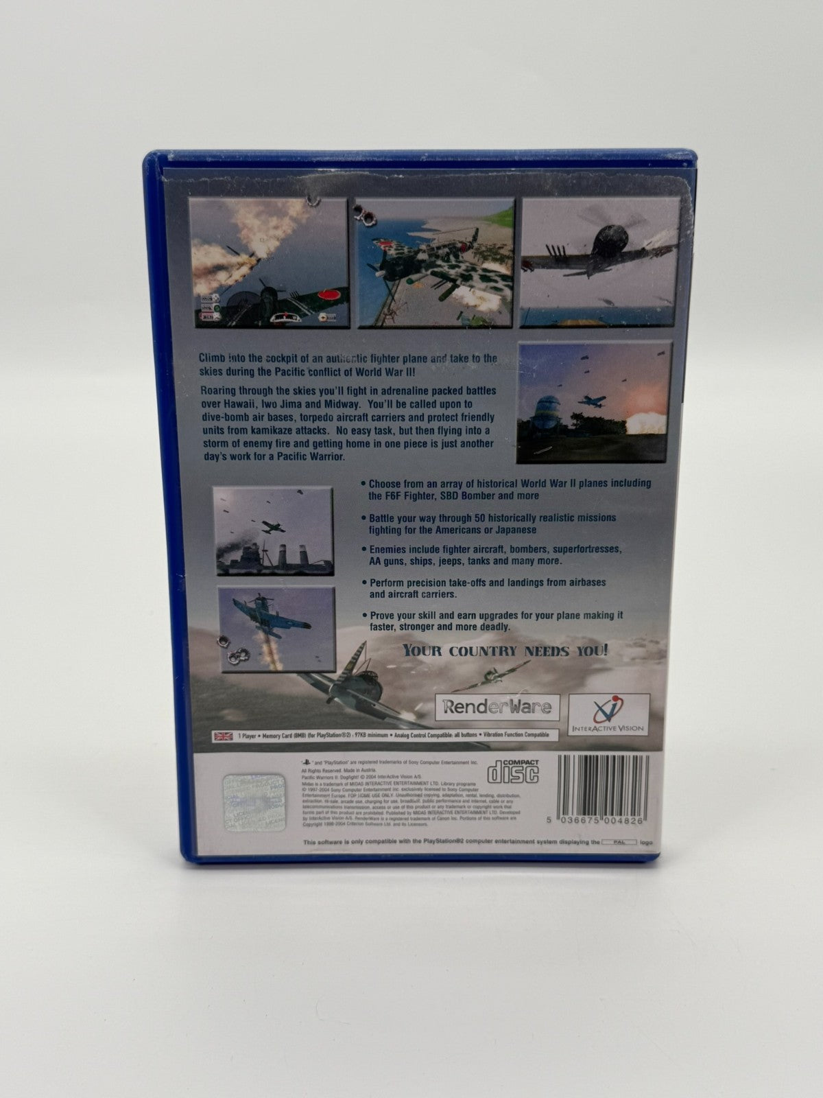 Pacific Warriors II Dogfight Sony Playstation 2 bon état CIB OVP