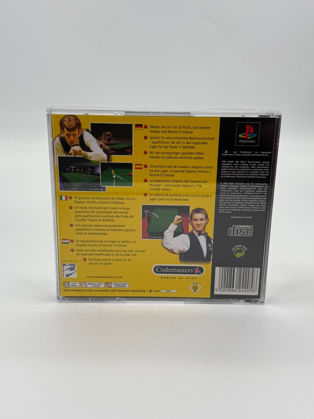 World Championship Snooker Sony Playstation 1 guter Zustand CIB
