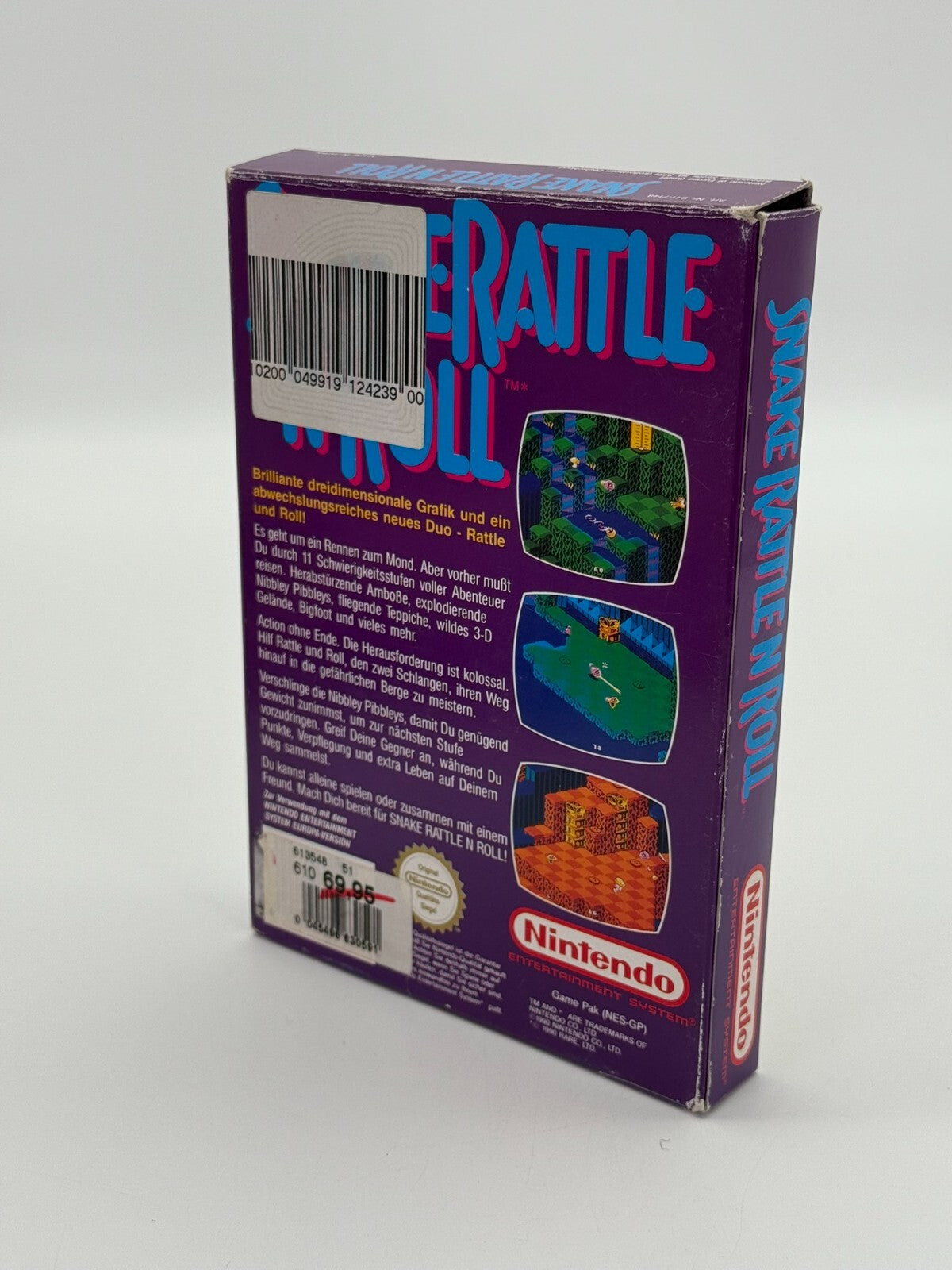 Snake Rattle 'n' Roll Nintendo NES Très bon état CIB Boîte Retro