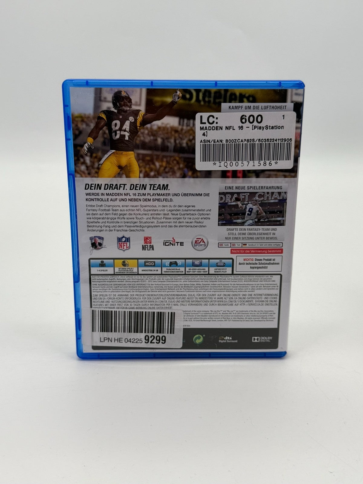 Madden NFL 16 Sony Playstation 4 Très bon état CIB OVP