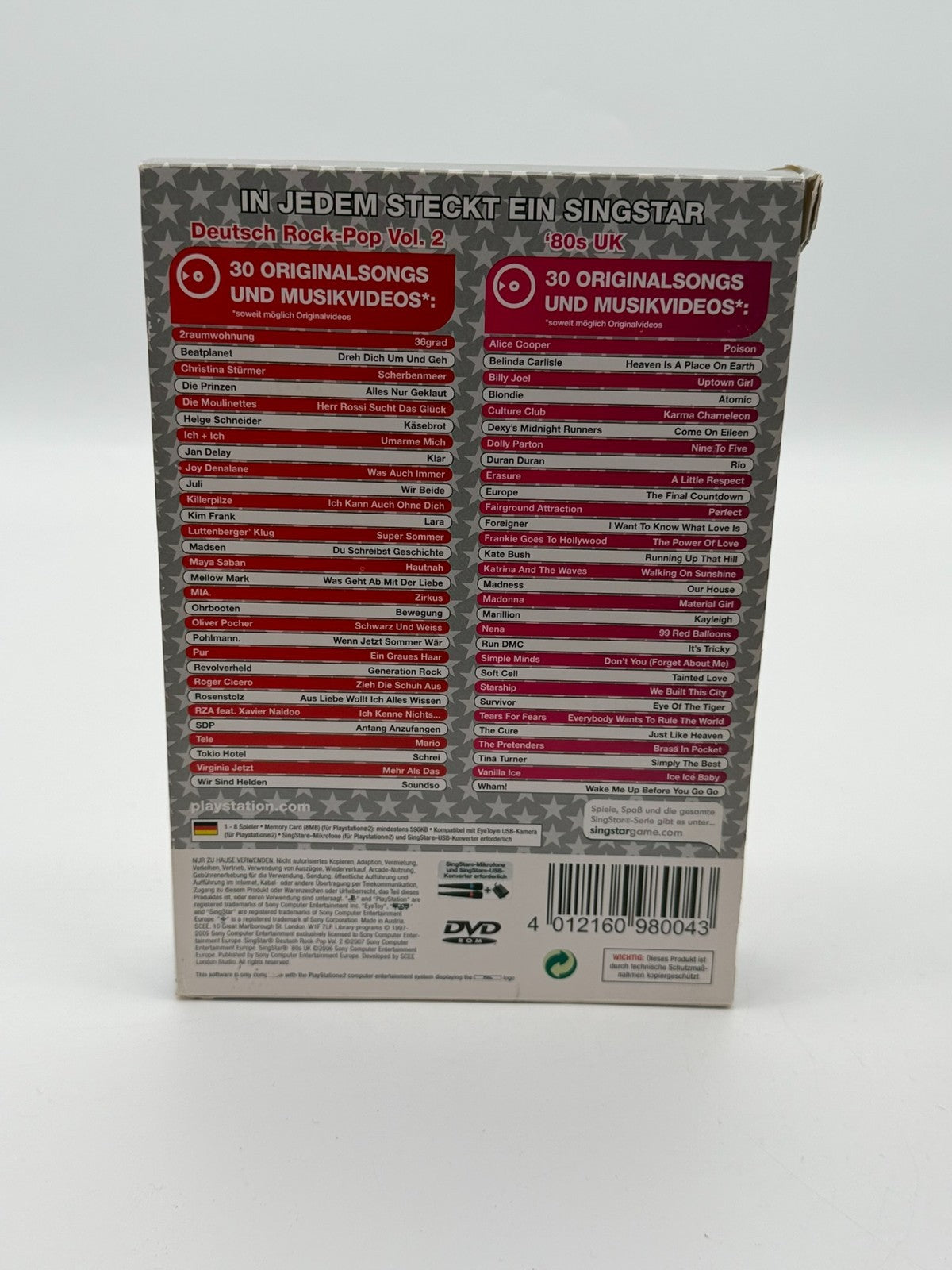 Singstar Double Pack : Deutsch Rock-Pop Vol 2 Sony Playstation 2 Très bon état