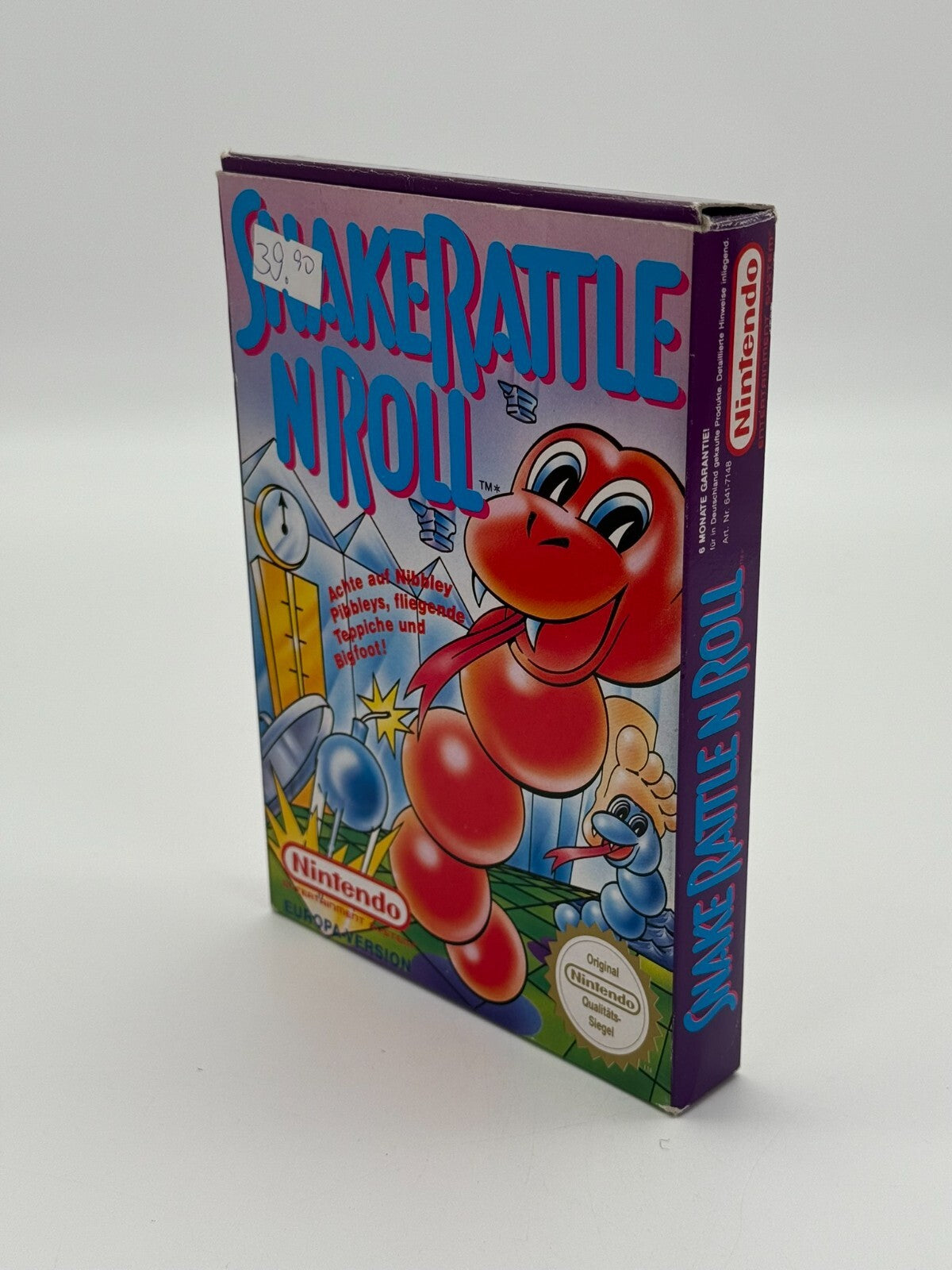 Snake Rattle 'n' Roll Nintendo NES Très bon état CIB Boîte Retro