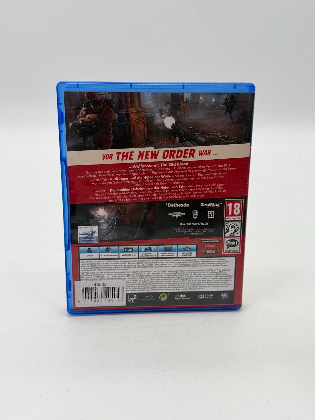 Wolfenstein The Old Blood Sony Playstation 4 AT Sehr guter Zustand OVP