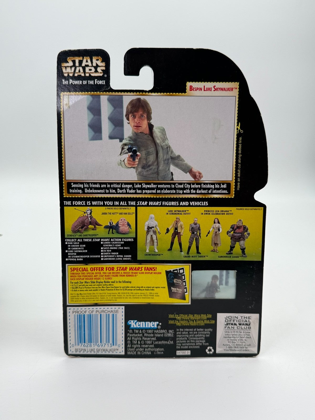 Star Wars Figure The Power Of The Force Bespin Luke Skywalker Kenner New