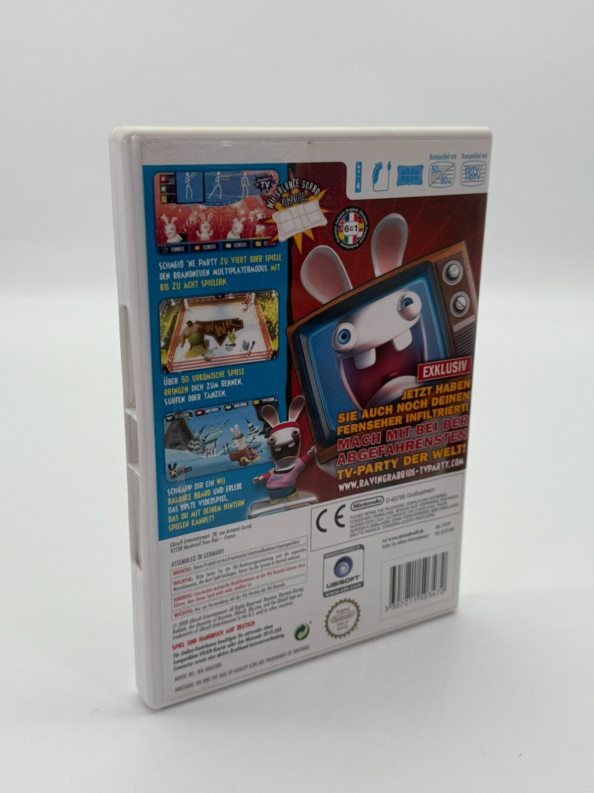 Rayman Raving Rabbids TV Party Nintendo Wii Sehr guter Zustand CIB OVP