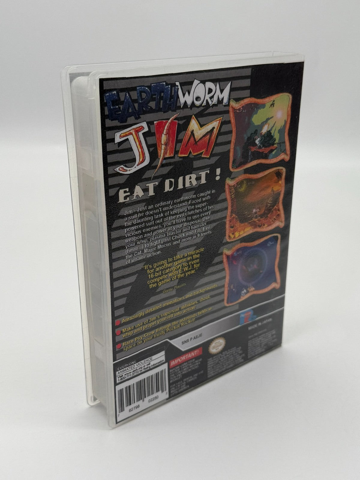 Earthworm Jim Super Nintendo SNES NTSC-U/C Good - Very Good Manual + Cartridge