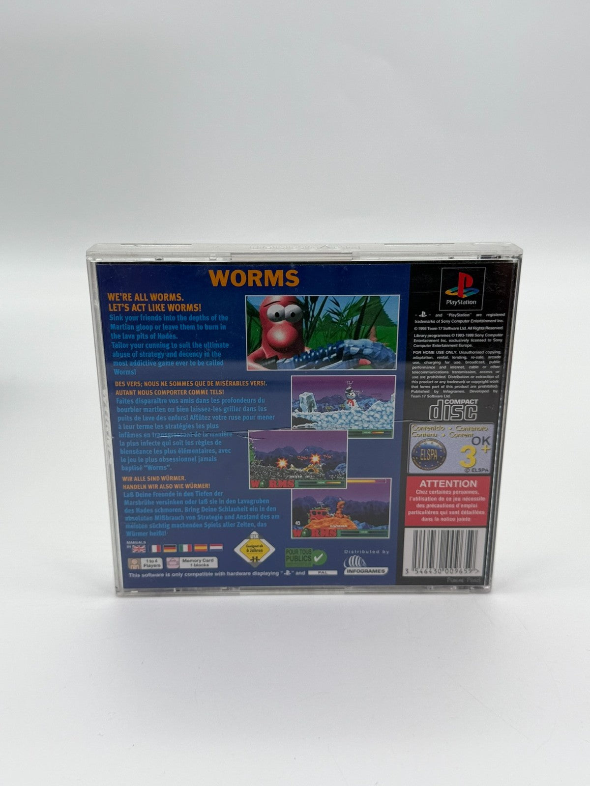 Worms Sony Playstation 1 akzeptabler - guter Zustand CIB OVP