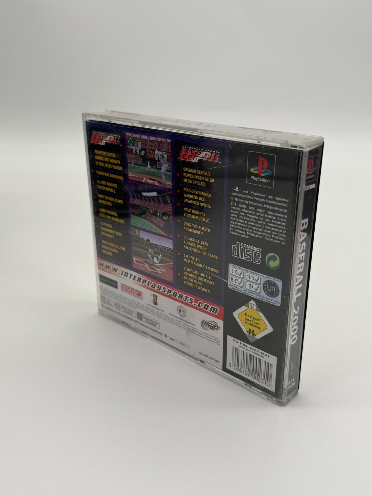 Interplay Sports Baseball 2000 Sony Playstation 1 bon état CIB Boîte