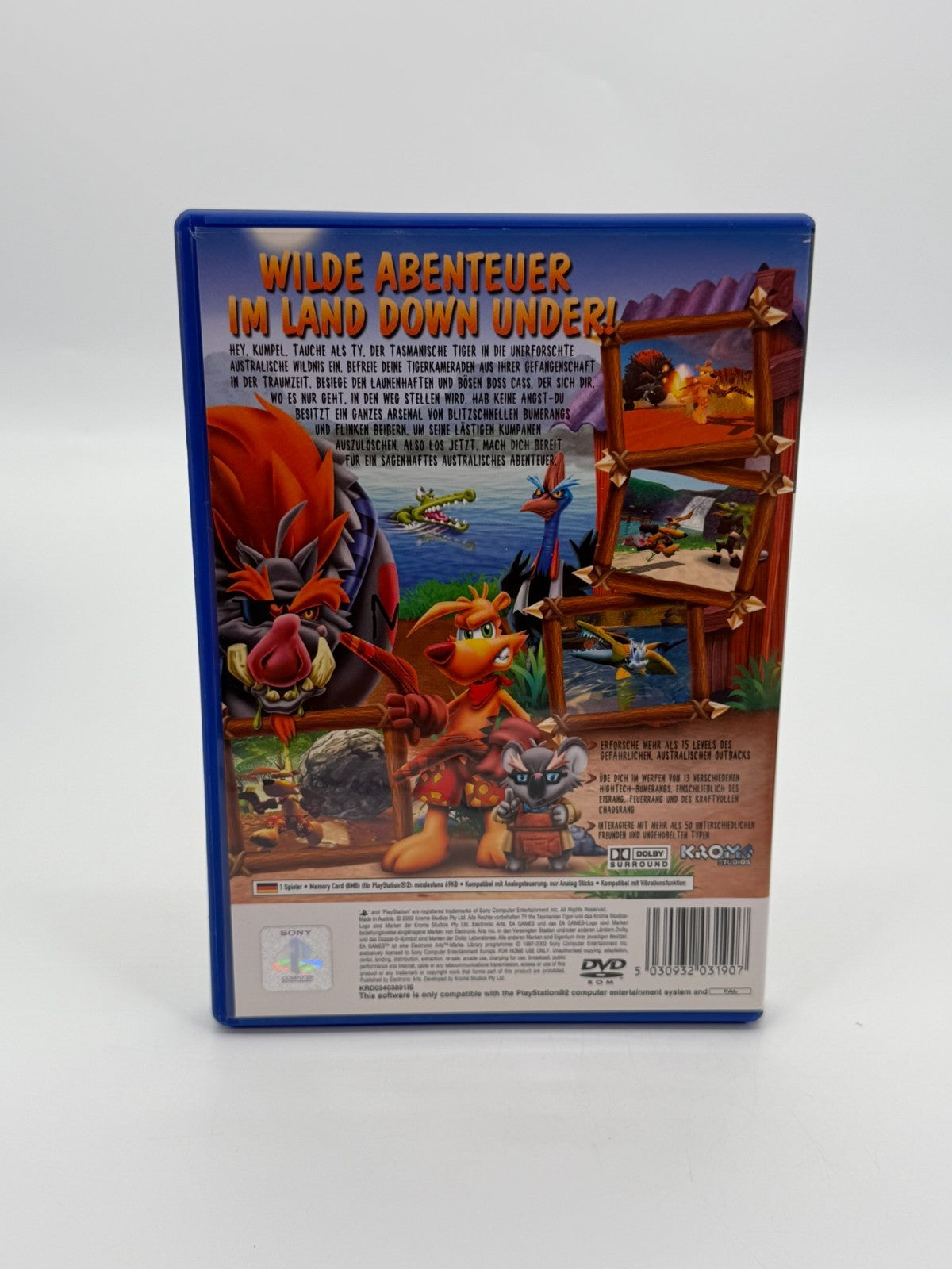 TY The Tasmanian Tiger Sony Playstation 2 Sehr guter Zustand CIB OVP