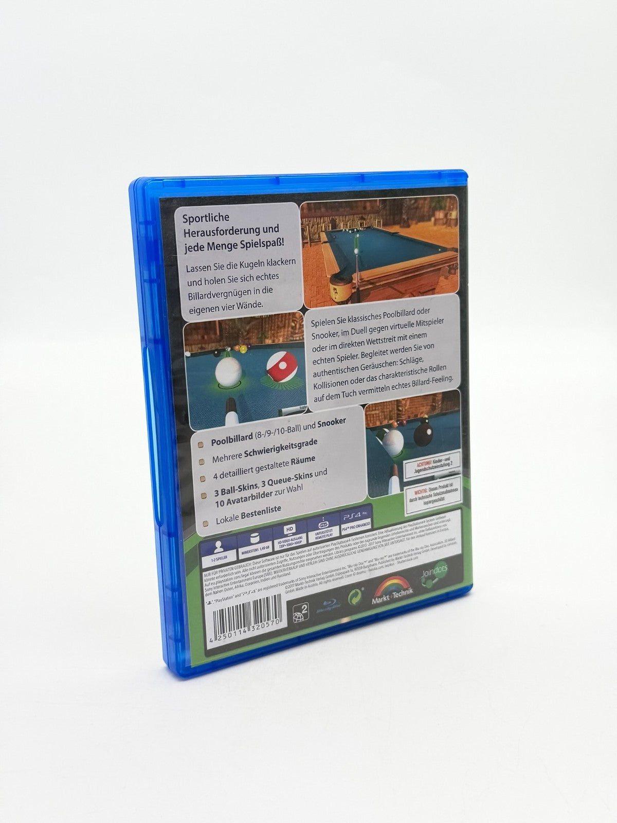 3D Billiards Sony Playstation 4 Very good condition CIB OVP