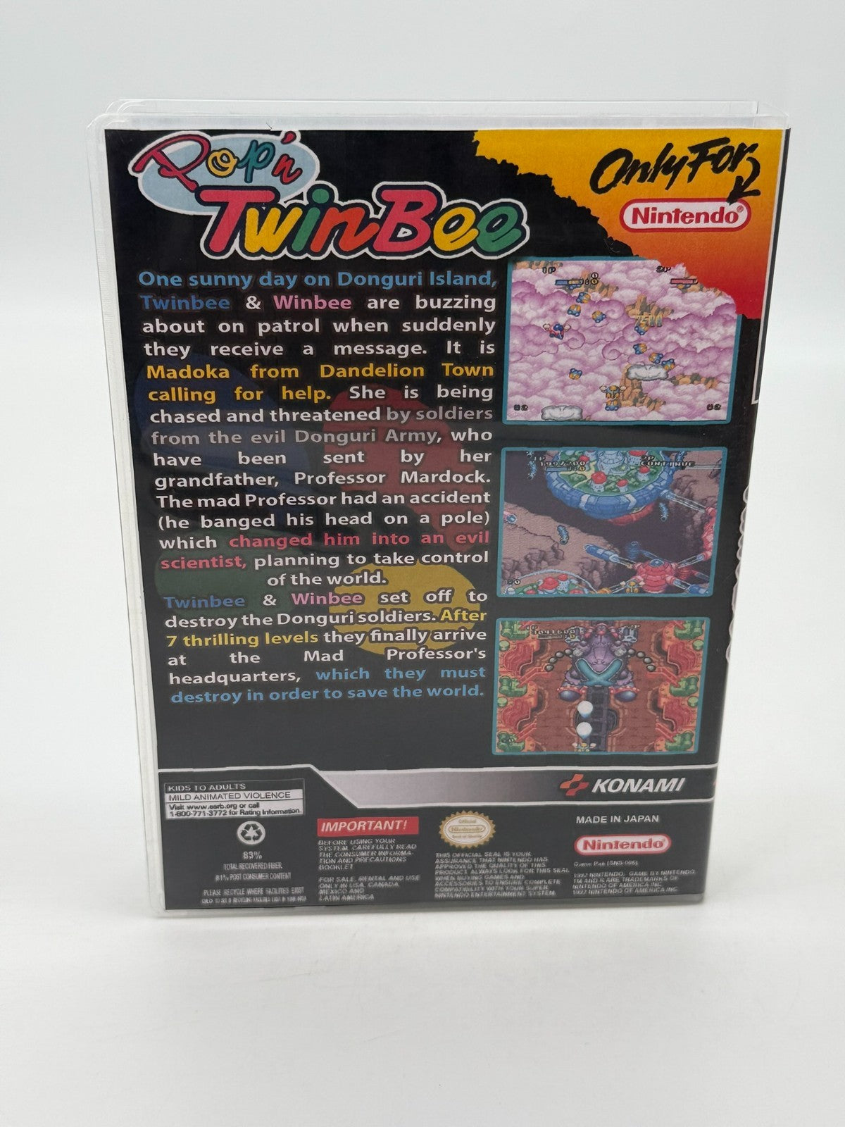 Pop´n TwinBee Super Nintendo SNES PAL good condition Cartridge + protective case
