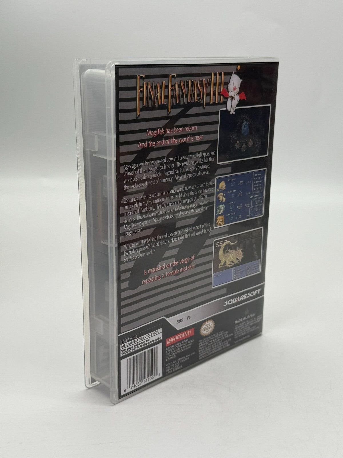 Final Fantasy III Super Nintendo SNES NTSC-U/C Good Condition Cartridge + Manual