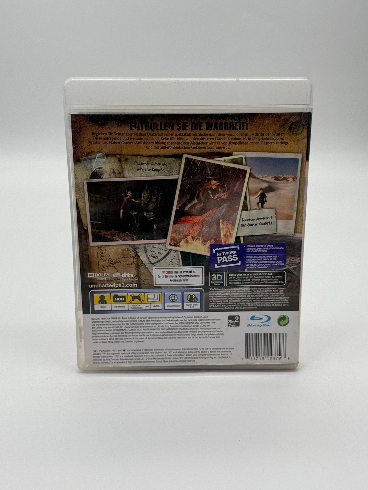 Uncharted 3 Drake's Deception Sony PlayStation 3 Good Condition CIB OVP