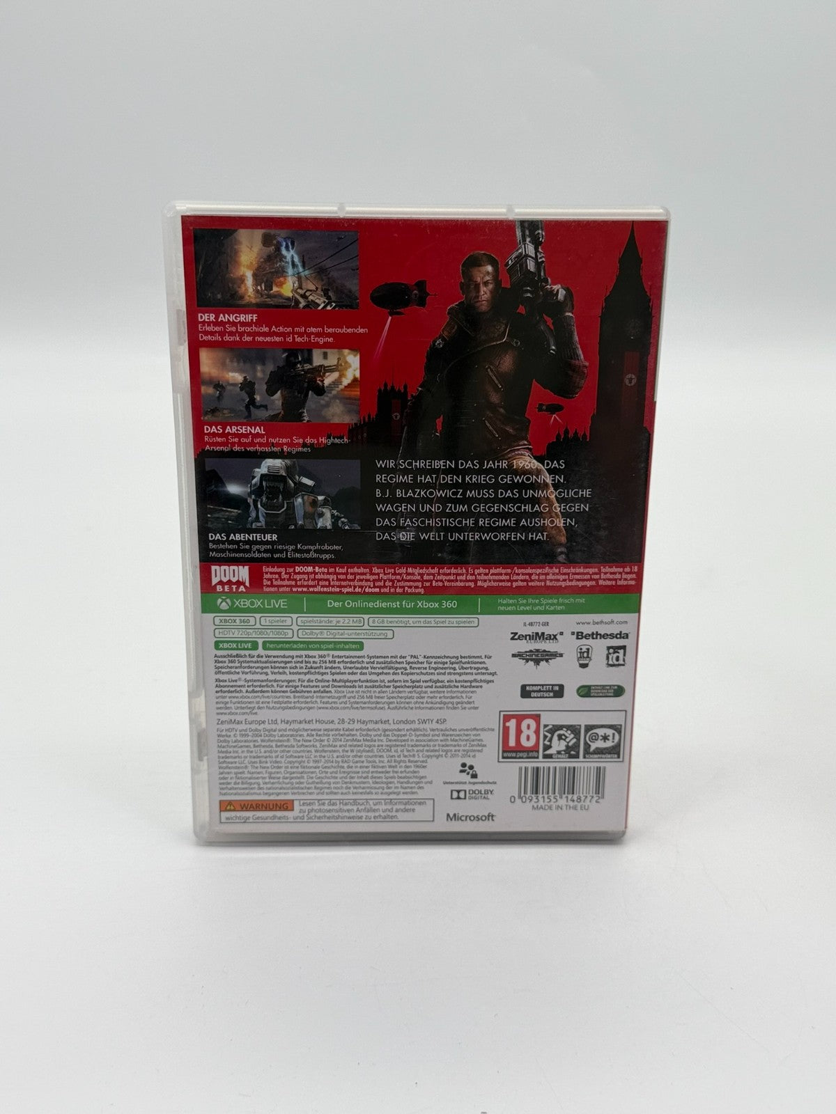 Wolfenstein The New Order Microsoft XBox 360 Very good condition OVP CIB