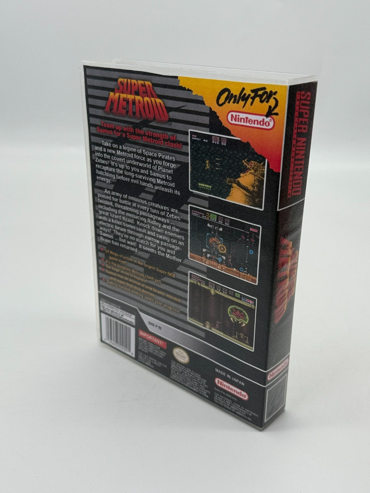 Super Metroid Super Nintendo SNES NTSC-U/C bon état manuel + cartouche