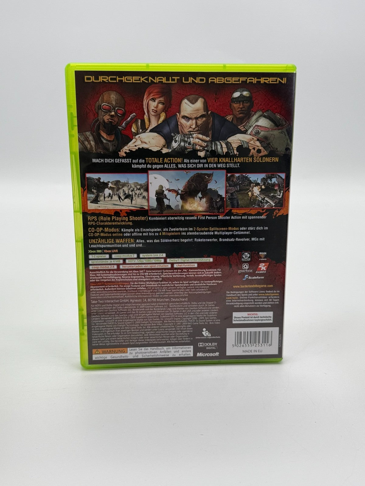 Borderlands Microsoft Xbox 360 Like New Condition CIB OVP