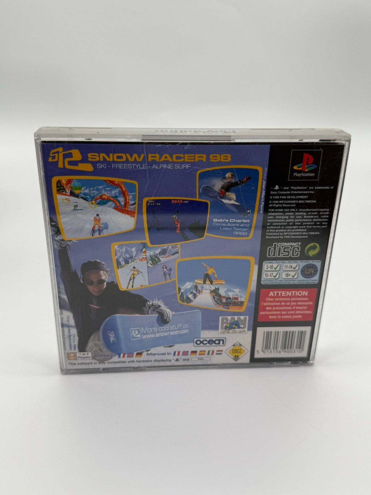 Snow Racer 98 Sony Playstation 1 guter Zustand CIB OVP