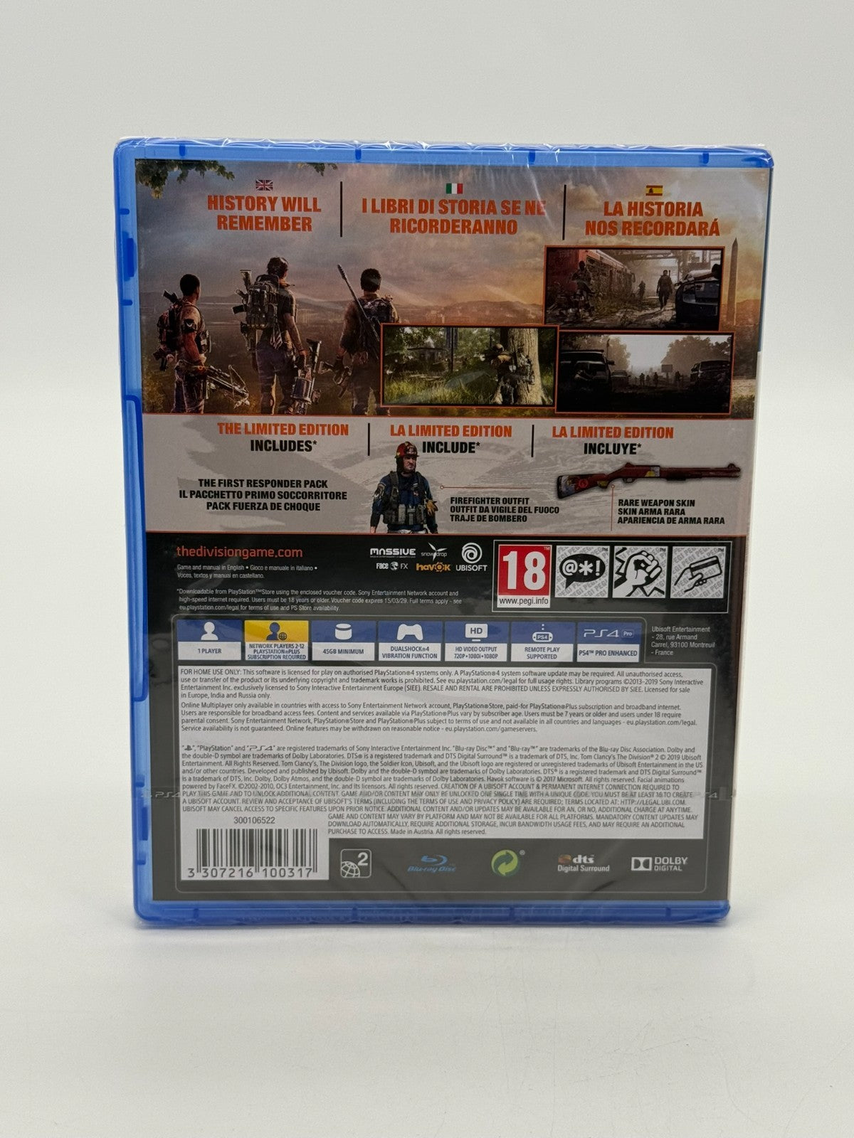 Tom Clancys The Division 2 Limited Edition Sony Playstation 4 Factory Sealed