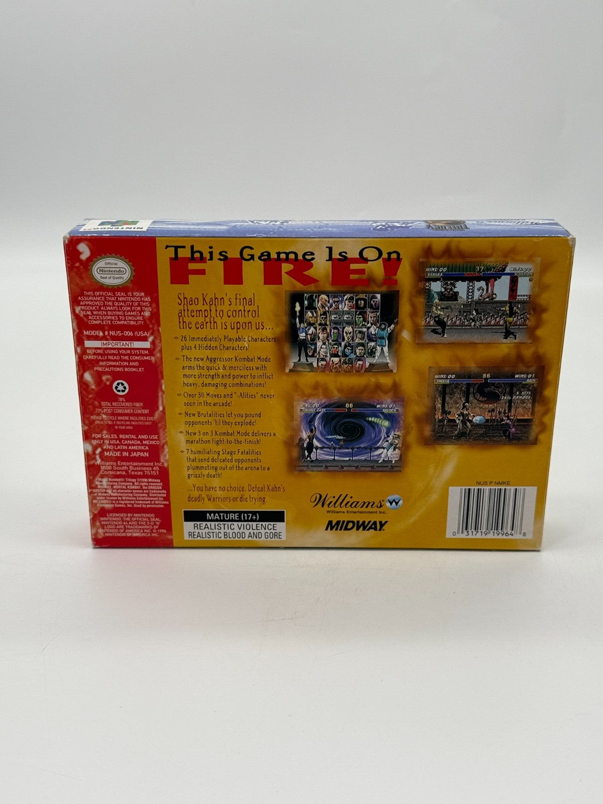Mortal Kombat Trilogy Nintendo 64 Gut - Sehr guter Zustand CIB OVP + Schutzhülle