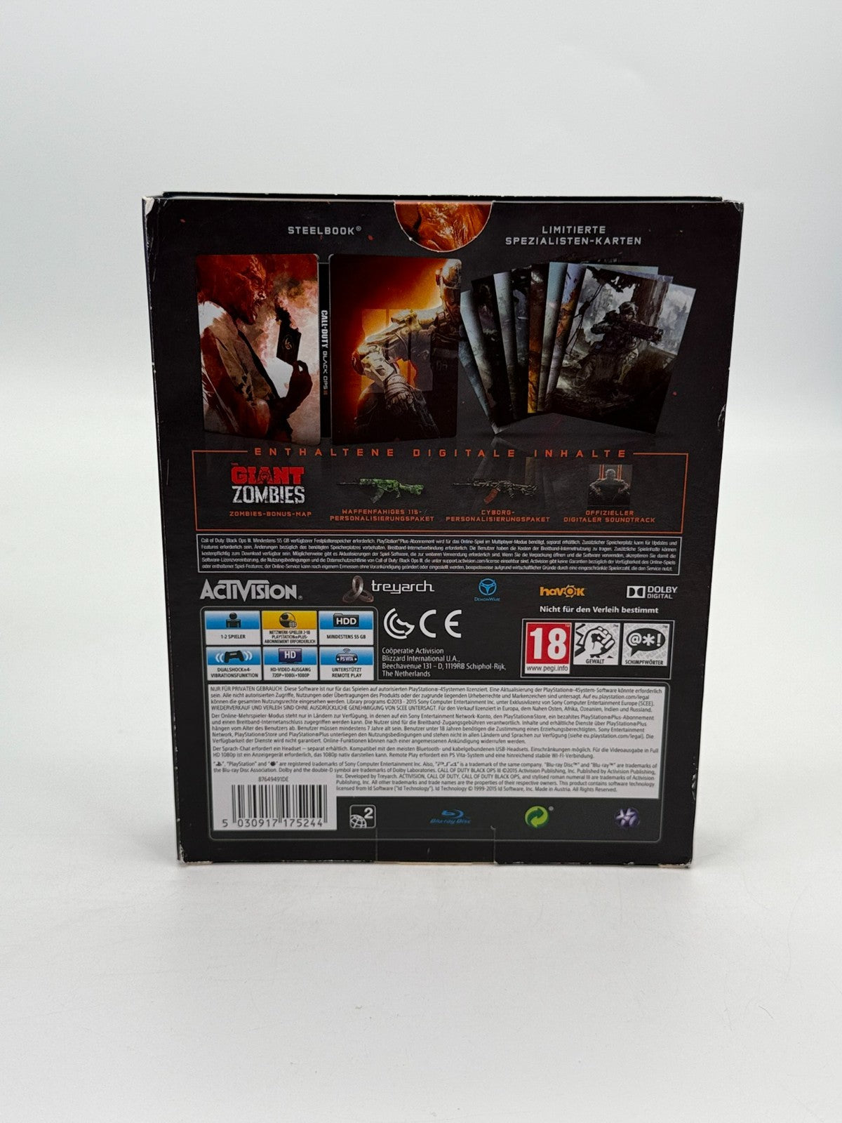 Call Of Duty Black Ops III Hardened Edition Sony Playstation 4 Steelbook CIB