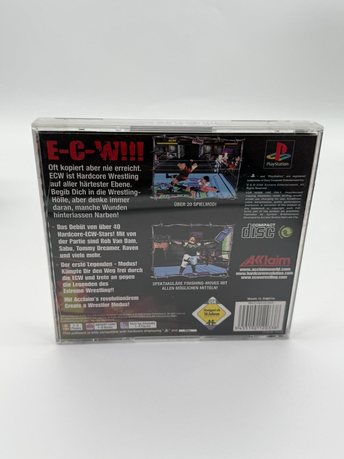 ECW Hardcore Revolution Sony Playstation 1 guter Zustand CIB OVP