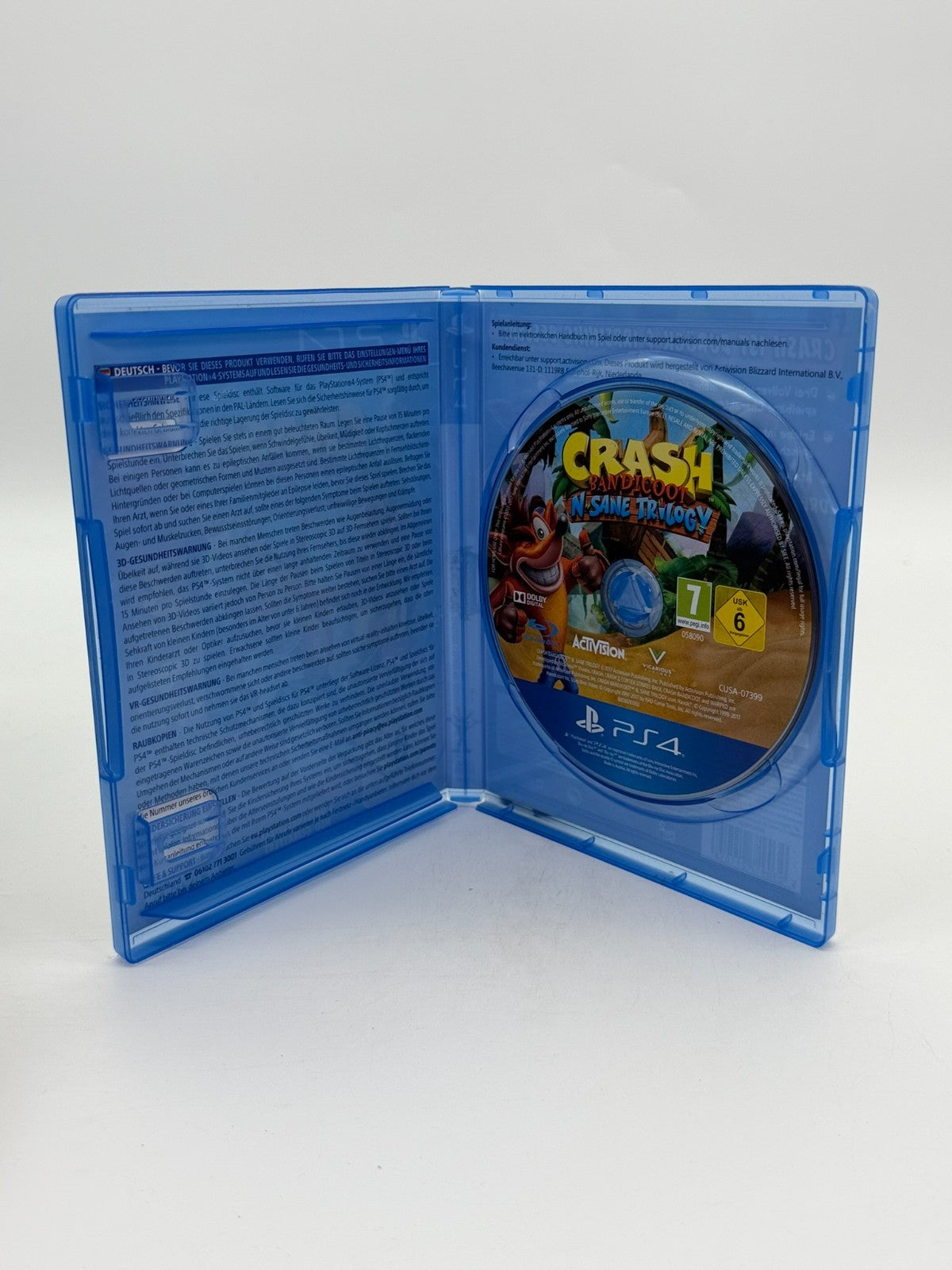 Crash N-Sane Trilogy Sony Playstation 4 Très bon état Emballage d'origine