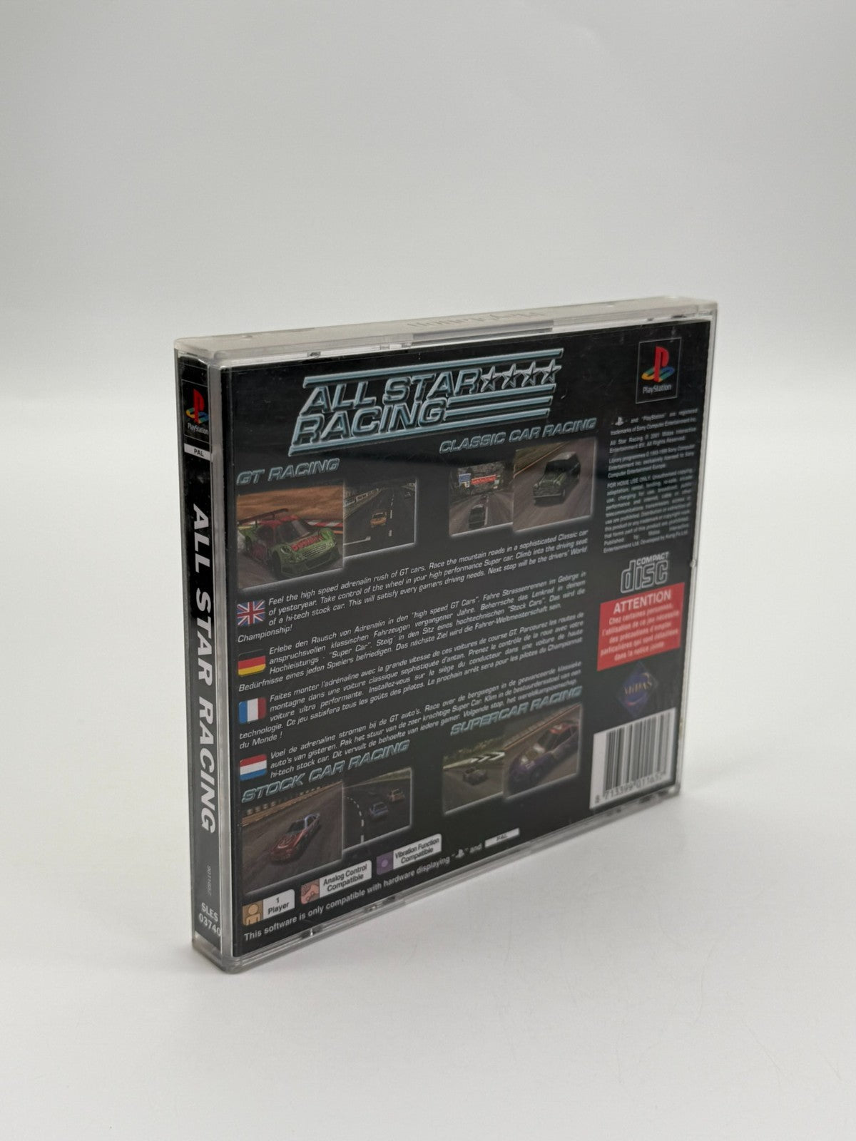 All Star Racing Sony Playstation 1 Acceptable Condition OVP