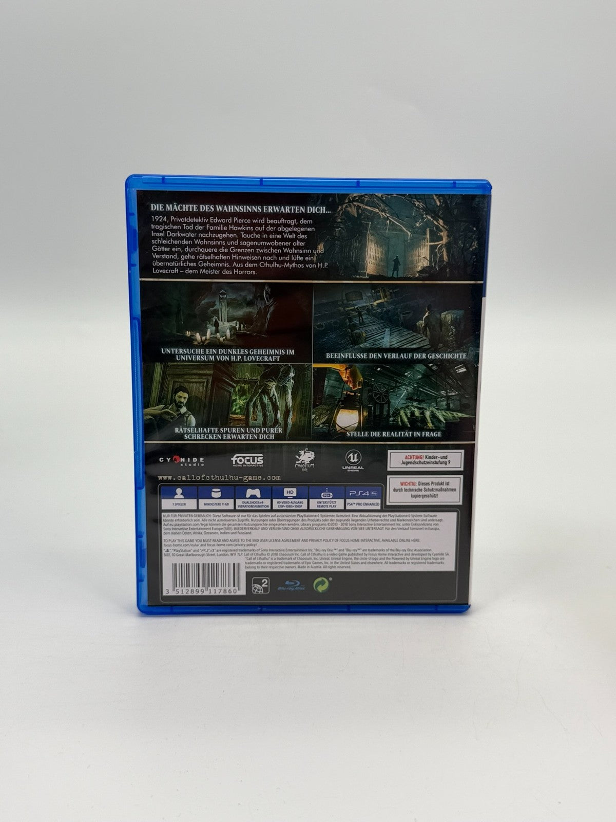 Call Of Cthulhu Sony Playstation 4 Très bon état Emballage d'origine