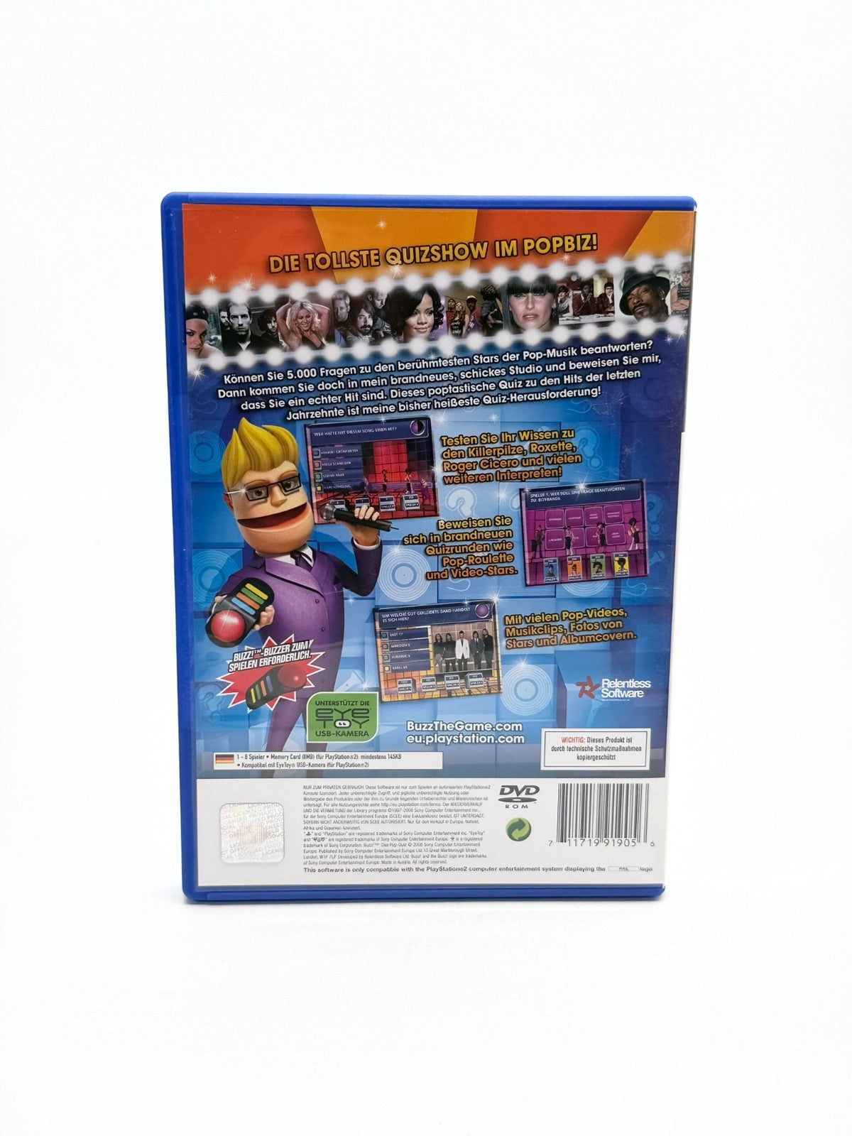 Buzz Das Pop Quiz Sony Playstation 2 Sehr guter Zustand CIB OVP