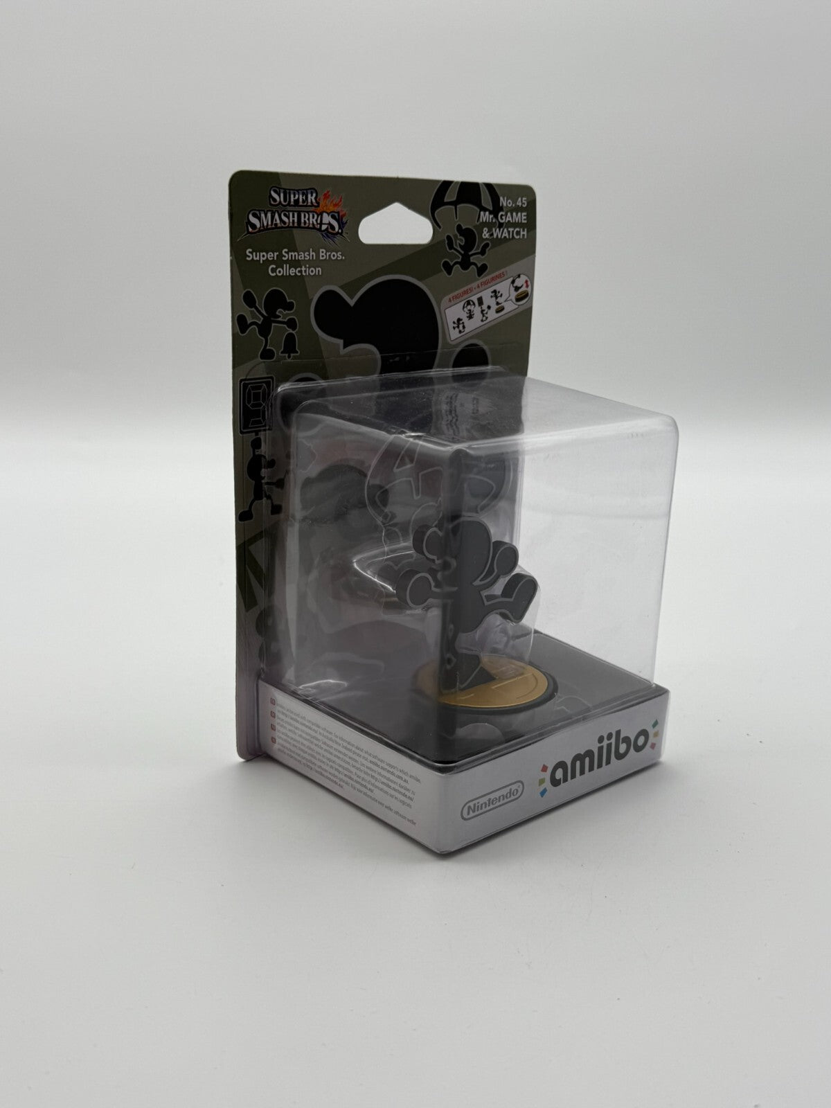 Super Smash Bros. Mr. Game & Watch No. 45 Amiibo 3DS Wii U Switch New Unused